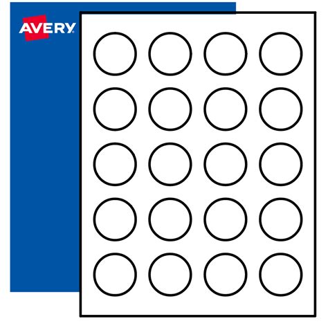 one inch round label template